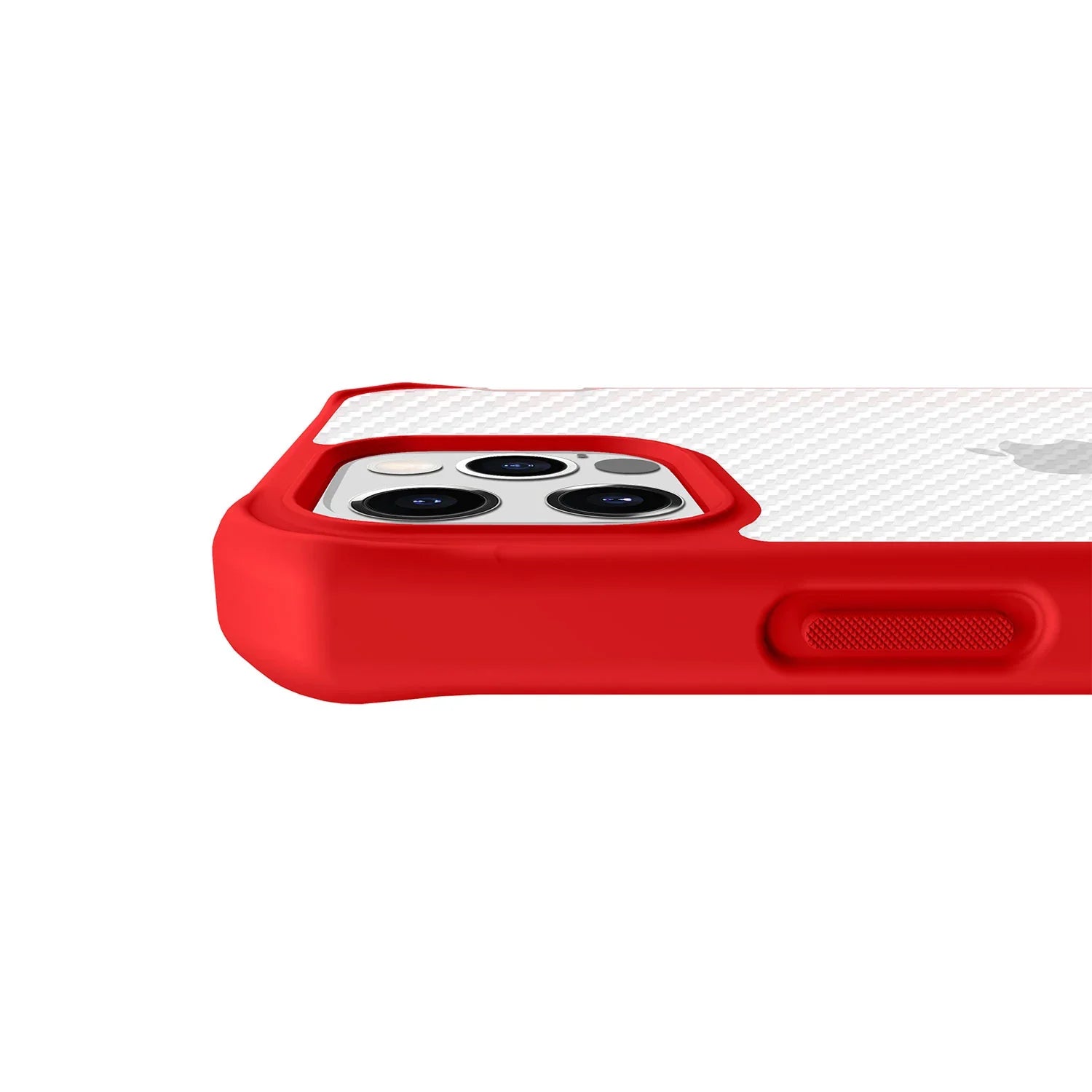 Itskins Hybrid Tek iPhone 12 Pro Max Case - Red And Transparent - Tashqila Itskins Hybrid Tek iPhone 12 Pro Max Case - Red And Transparent - Tashqila